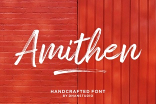 Amithen: A Textured Brush Font with Character