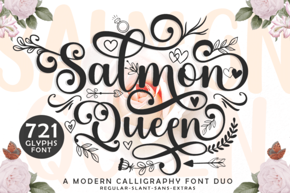 Salmon Queen Duo: Where Expressive Script Meets Modern Clarity